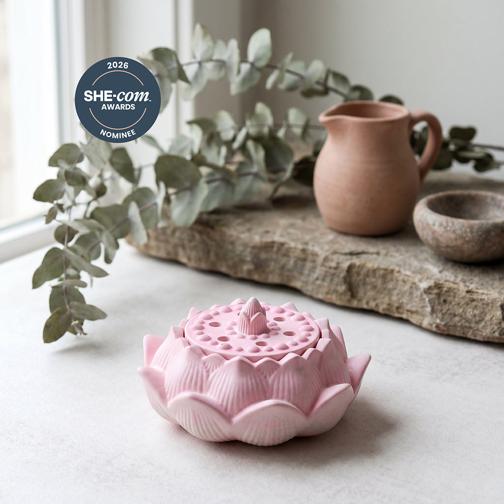 Dawn Classic Handmade Pink Incense Burner & Complete Tool Set - Incense Sealing Kit