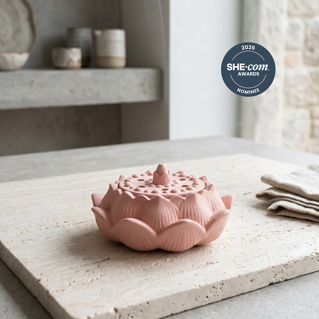 Dawn Classic Handmade Dusty Pink Incense Burner & Complete Tool Set - Incense Sealing Kit
