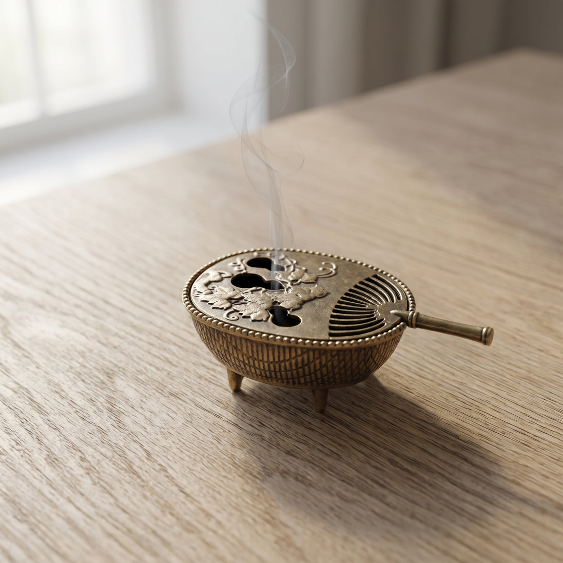 Mini Fan Incense Burner - Ancient Gold