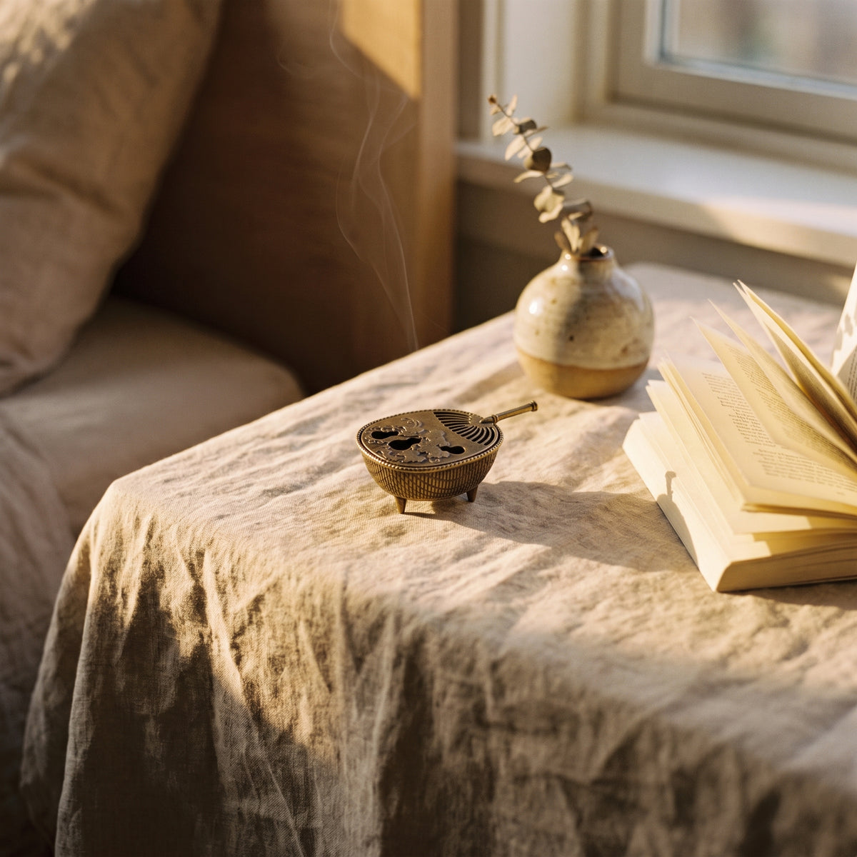 Mini Fan Incense Burner - Ancient Gold