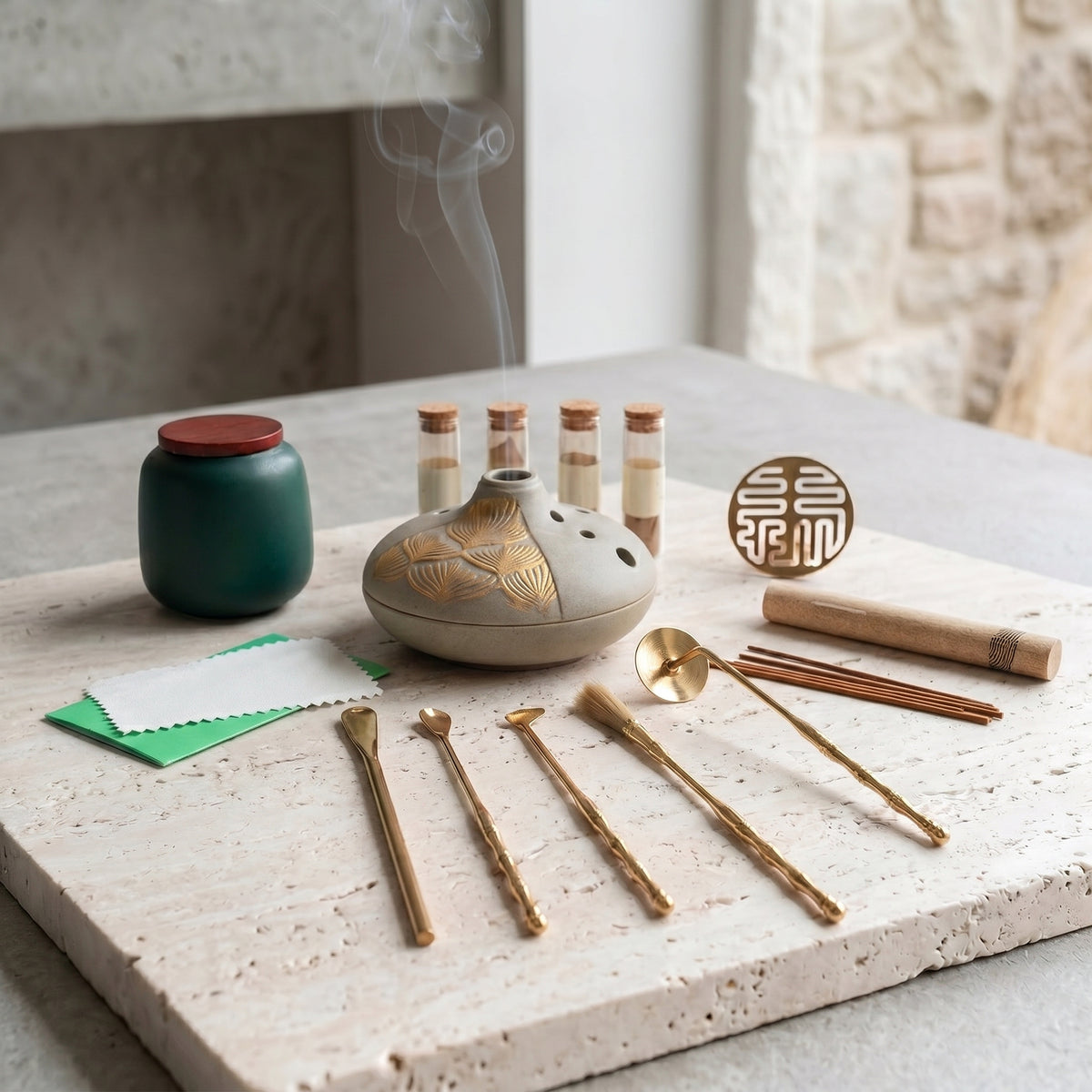YUKI Ceramic Incense Burner & Complete Tool Set - Awakening Incense Sealing Kit