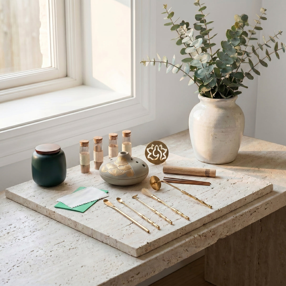 YUKI Ceramic Incense Burner & Complete Tool Set - Awakening Incense Sealing Kit
