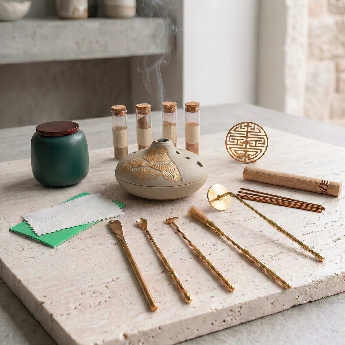 YUKI Ceramic Incense Burner & Complete Tool Set - Awakening Incense Sealing Kit