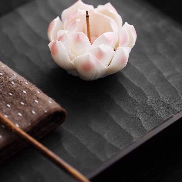 Blushing Lotus Ceramic Incense Stick Holder