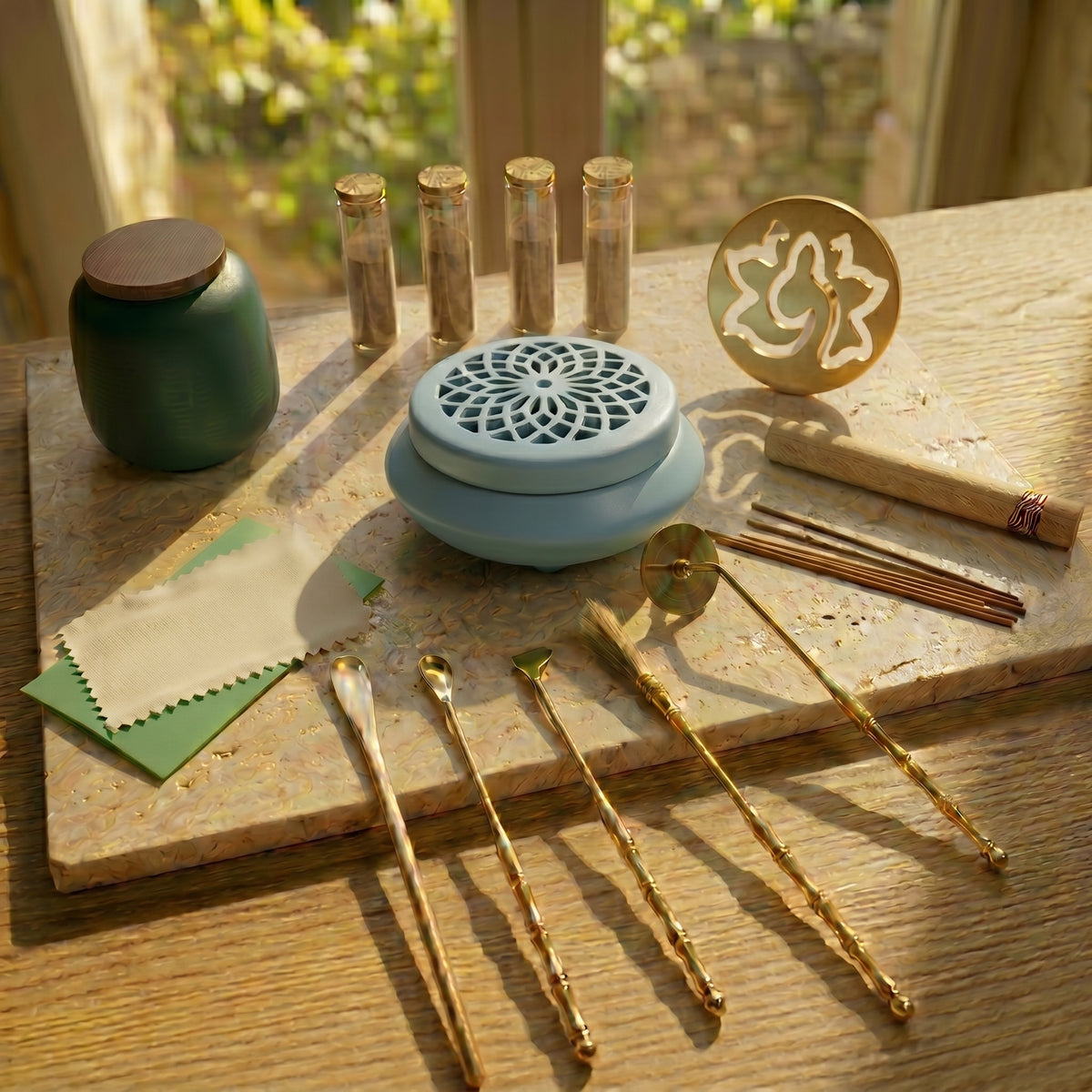 AURA Ceramic Incense Burner & Complete Tool Set - Awakening Incense Sealing Kit