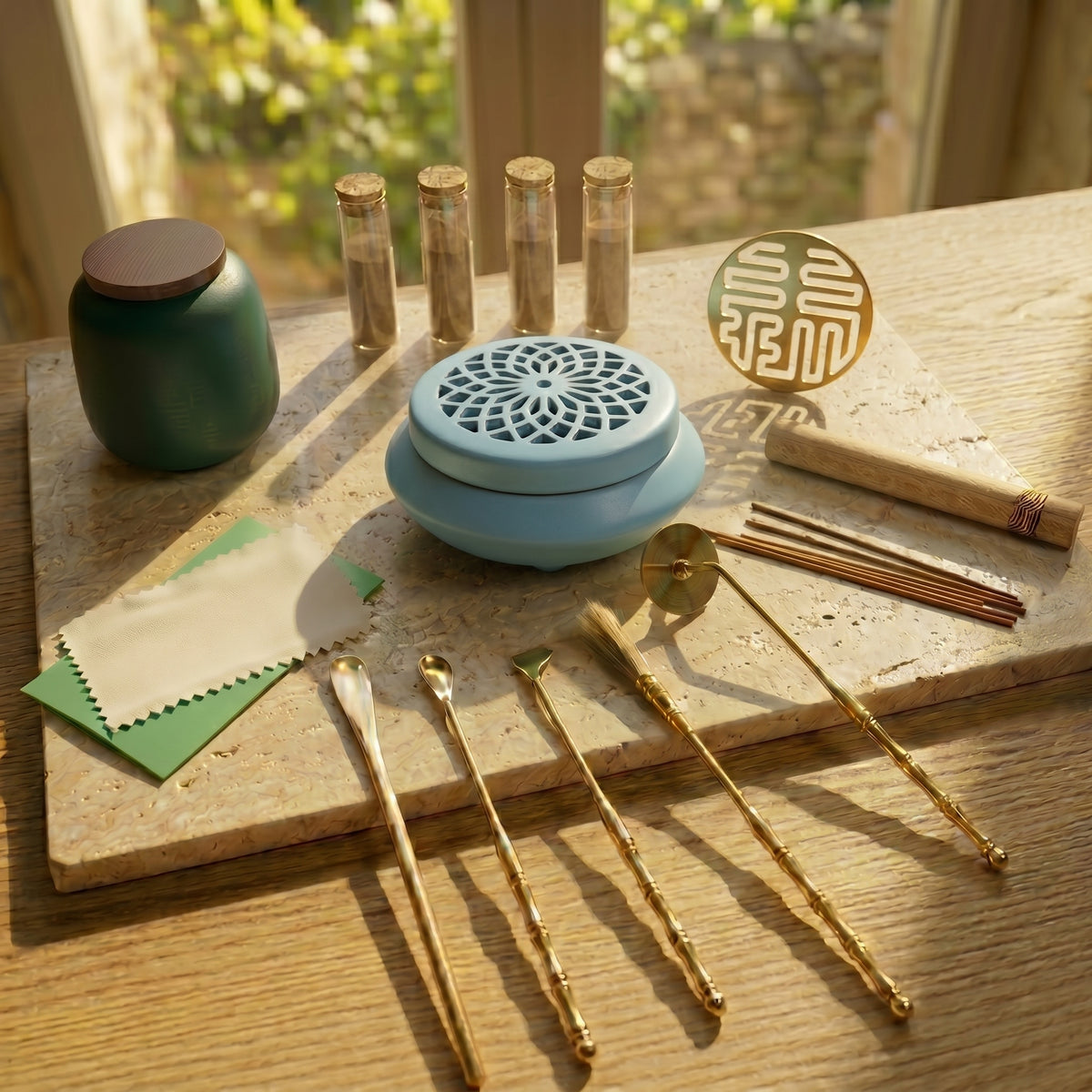 AURA Ceramic Incense Burner & Complete Tool Set - Awakening Incense Sealing Kit