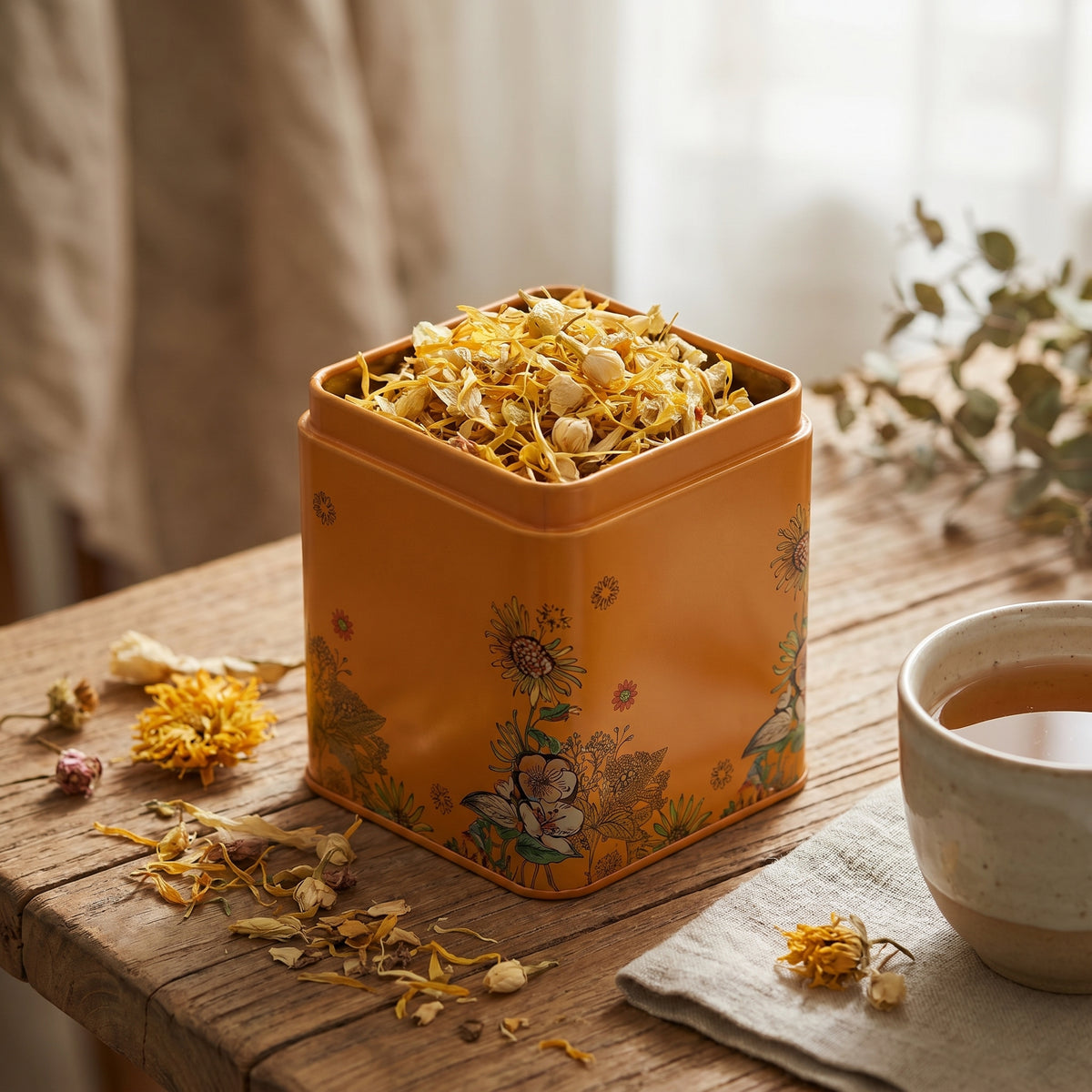 Chrysanthemum, Jasmine & Ginger Tea | The Golden Bloom Cup