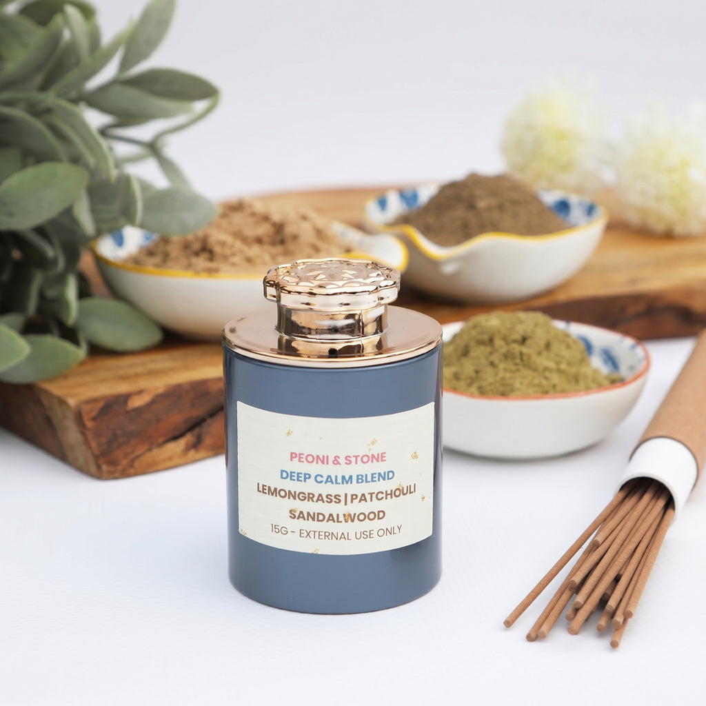 Deep Calm & Relaxation Incense Blend — Sandalwood, Patchouli & Lemongrass
