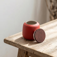Matte Ceramic Powder and Tea Jar – Ceramic Jar and Wooden Lid | Aurora