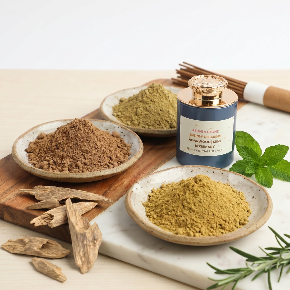 Energy Clearing Incense Blend – Agarwood, Rosemary & Mint