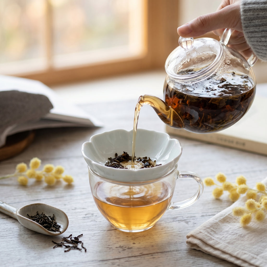 Fine mesh tea strainer porcelain | Peony