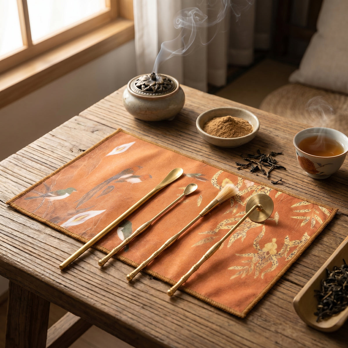 Double-Sided Suede Ritual Cloth -Ceremonial Tea Cloth