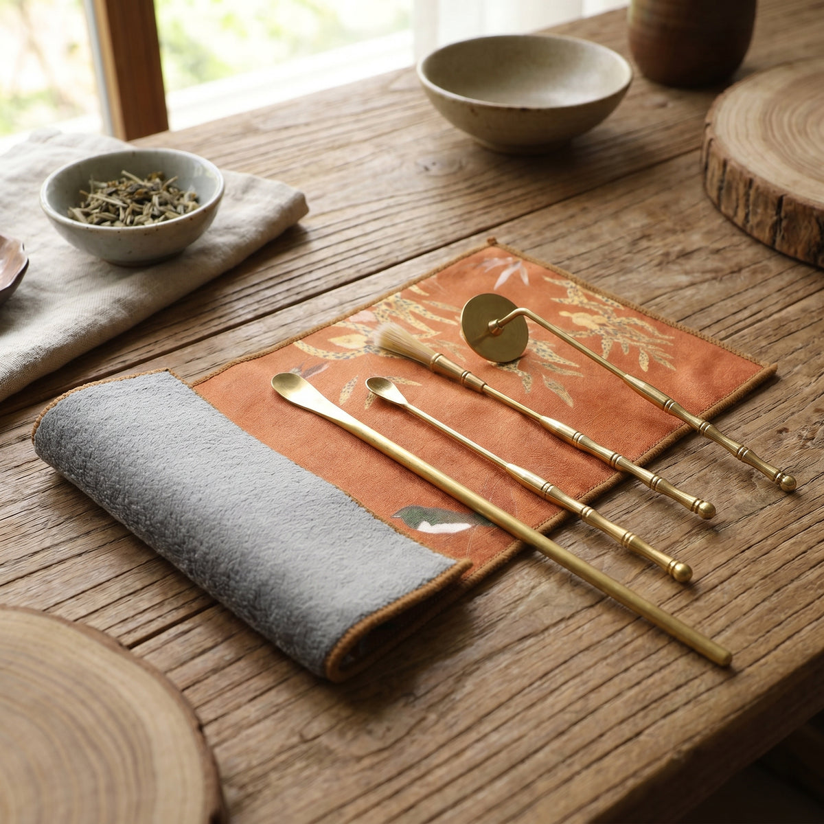 Double-Sided Suede Ritual Cloth -Ceremonial Tea Cloth