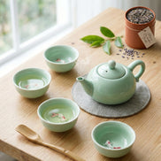 Celadon Koi Tea Set